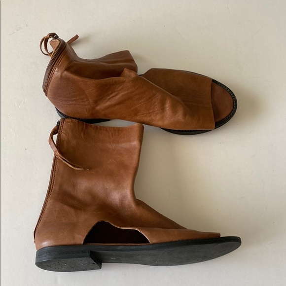 Free People Ridge Runner brown Leather Ankle Boots Sz 38 - Picture 2 of 10
